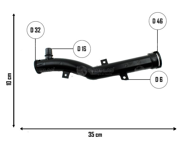 CA-18000 — TUBO DE AGUA PEUGEOT 207 1.4L 2008-2014   CALEFACCIÓN (LO SUSTITUYE EL 930012)