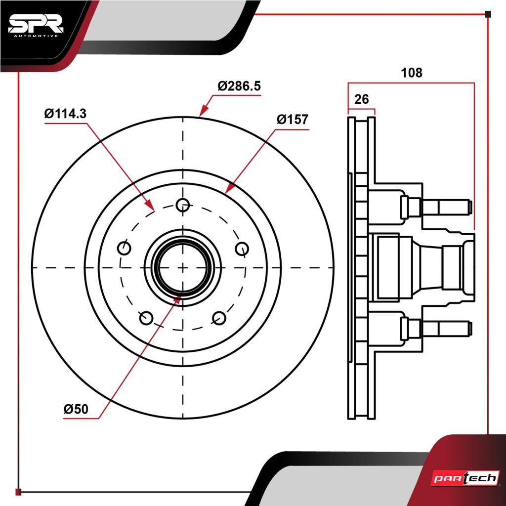PA-DP-54029 — DISCO DEL. FORD RANGER L4 2.3L GAS 1995-2010 (VENTILADO)