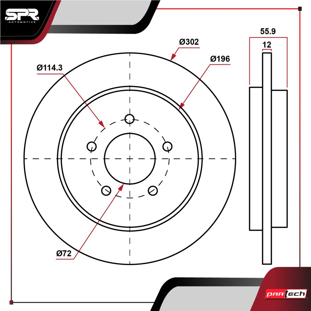 DISCO TRAS. FORD ESCAPE V6 3.0 GAS 2005-2010 (SOLIDO)