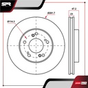 DISCO DEL. HONDA CR-V L4 2.4L GAS 2002-2006 (VENTILADO)