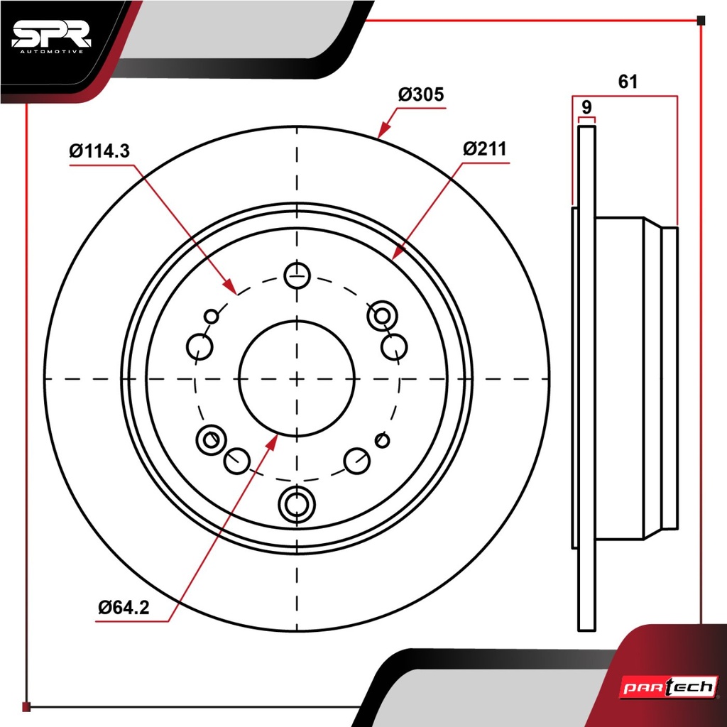PA-DP-31372 — DISCO TRAS. HONDA CR-V L4 2.4L GAS 2005-2016 (SOLIDO)