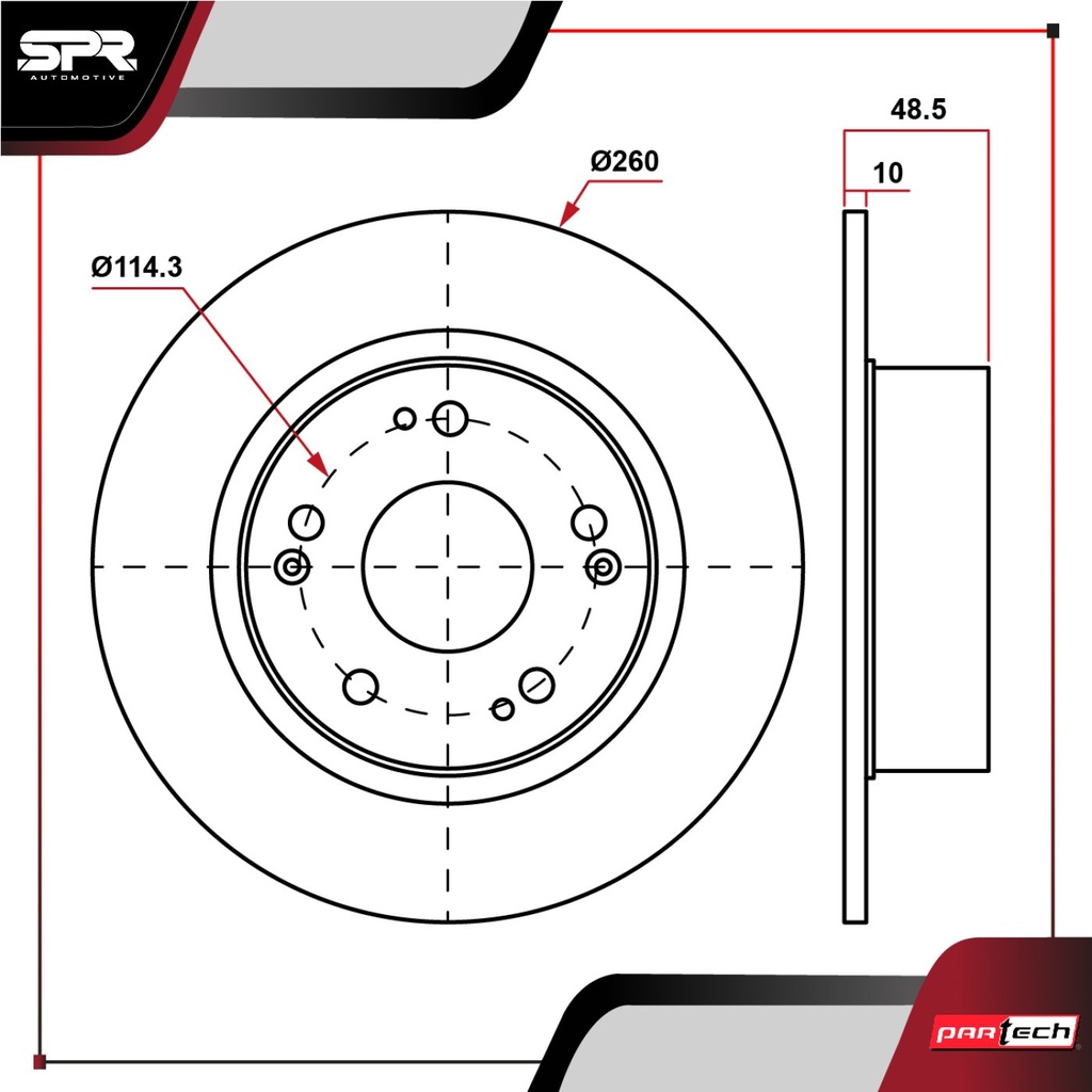 PA-DP-31342 — DISCO TRAS. HONDA CIVIC L4 1.7L GAS 2004-2005 (SOLIDO)