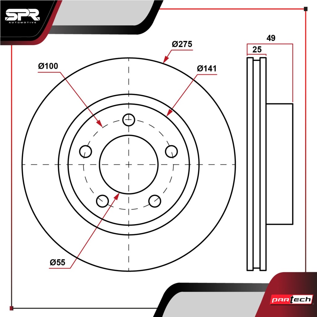 PA-DP-31270 — DISCO DEL. TOYOTA COROLLA L4 1.8L GAS 2002-2008 (VENTILADO)
