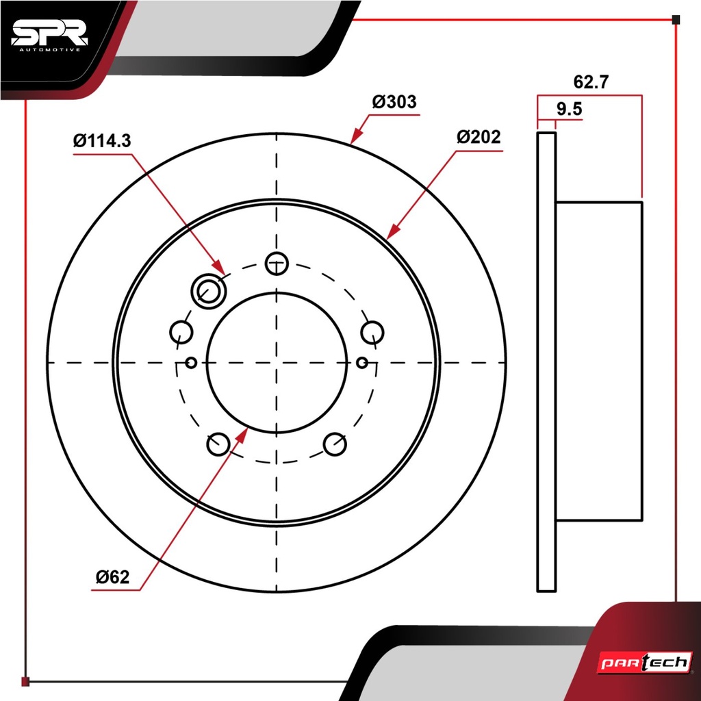 PA-DP-31361 — DISCO TRAS. TOYOTA RAV4 L4 2.4L GAS 2004-2005 (SOLIDO)