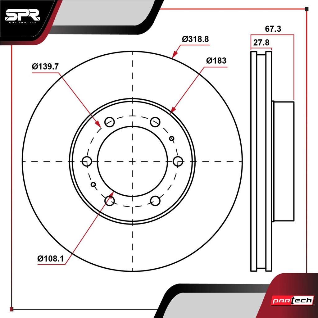 PA-DP-31327 — DISCO DEL. TOYOTA TACOMA V6 4.0L GAS 2005-2015 (VENTILADO)