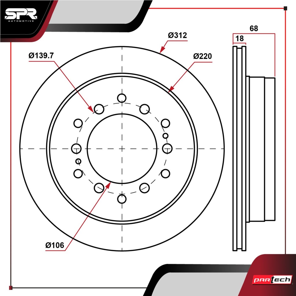 PA-DP-31294 — DISCO TRAS. TOYOTA 4RUNNER V6 4.0L GAS 2003-2009 (VENTILADO)