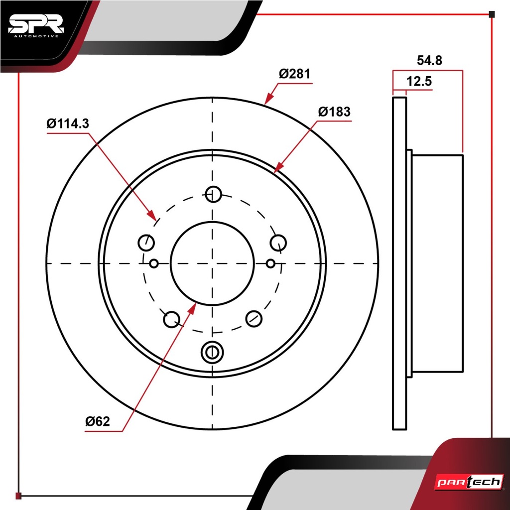 DISCO TRAS. TOYOTA RAV4 L4 2.5L GAS 2009-2018 (SOLIDO)