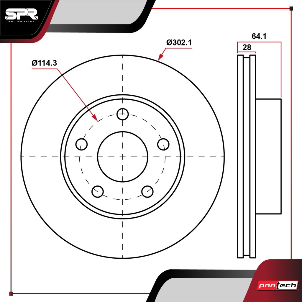 PA-DP-53042 — DISCO DEL. JEEP LIBERTY V6 3.7L GAS 2008-2013 (VENTILADO)