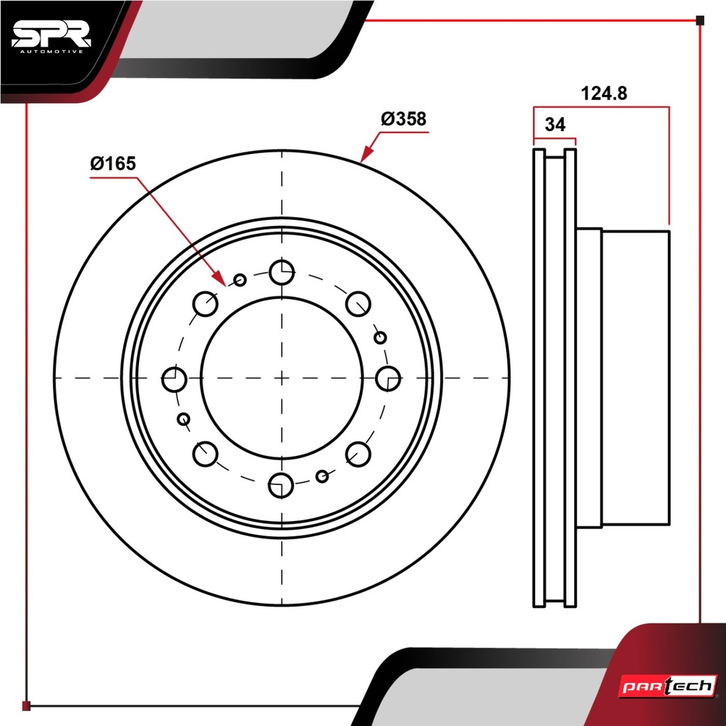 PA-DP-53056 — DISCO TRAS. RAM 2500 V8 5.7L GAS 2011-2019 (VENTILADO)