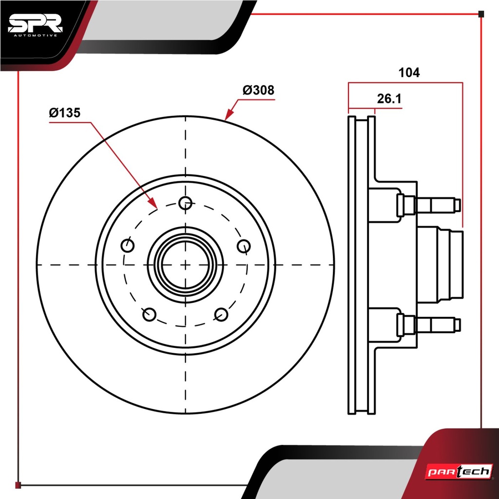 DISCO DEL. FORD F-150 V8 5.4L GAS 1999-2003 (VENTILADO)