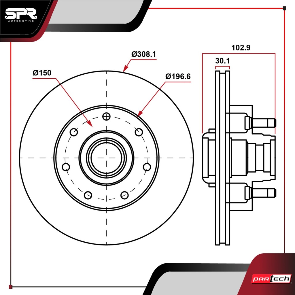 PA-DP-54051 — DISCO DEL. FORD F-150 V6 4.2L GAS 1998-2003 (VENTILADO)