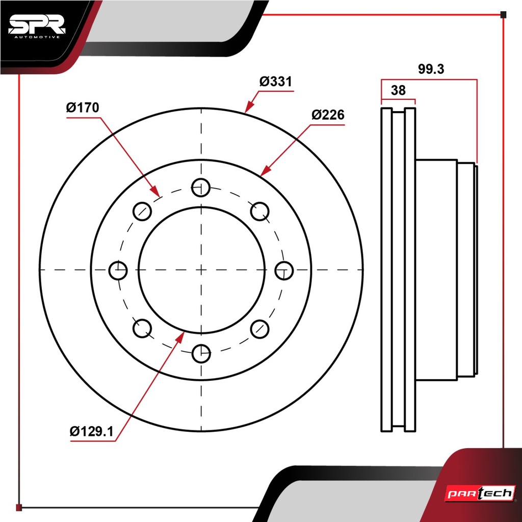 PA-DP-54078 — DISCO DEL. FORD F-250 SUPER DUTY V8 5.4L GAS 1999-2003 (VENTILADO)