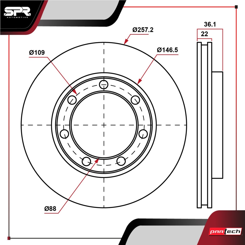 PA-DP-3233 — DISCO DEL. HONDA PASSPORT L4 2.6L GAS 1994-1996 (VENTILADO)