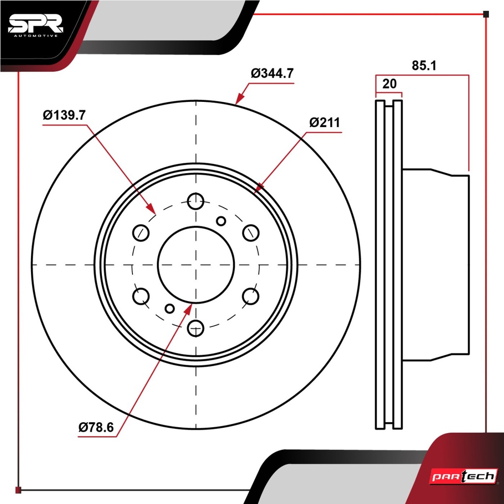 PA-DP-55133 — DISCO TRAS. CHEVROLET SILVERADO 1500 V6 4.3L GAS 2006-2019 (VENTILADO)