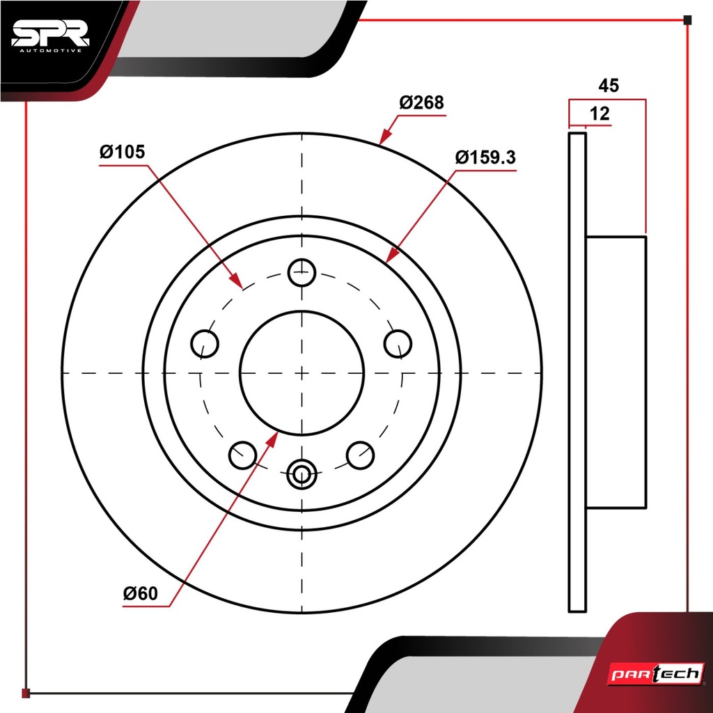 PA-DP-55199 — DISCO TRAS. CHEVROLET CRUZE L4 1.8L GAS 2010-2016 (SOLIDO)