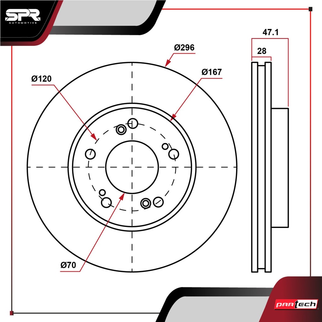 PA-DP-31368 — DISCO DEL. HONDA ODYSSEY V6 3.5L GAS 2005-2010 (VENTILADO)