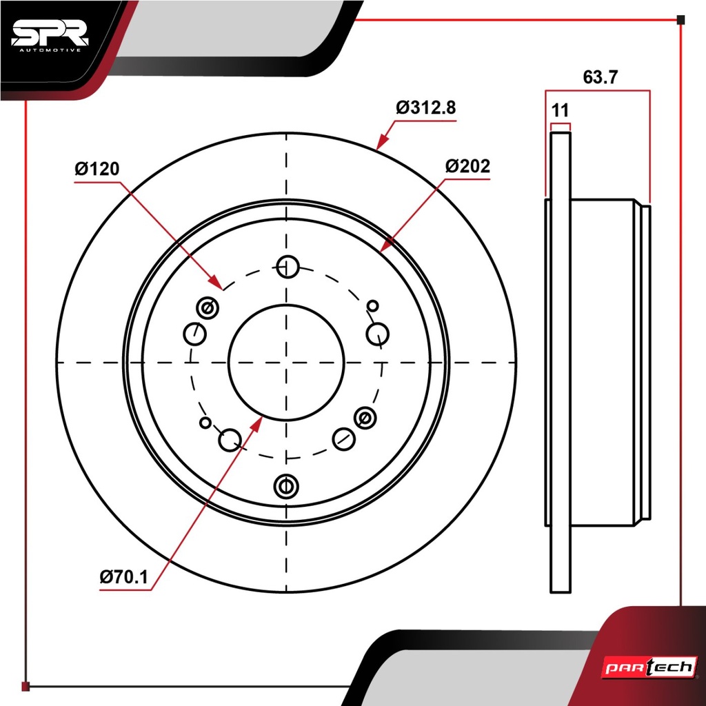 PA-DP-31369 — DISCO TRAS. HONDA ODYSSEY V6 3.5L GAS 2005-2010 (SOLIDO)