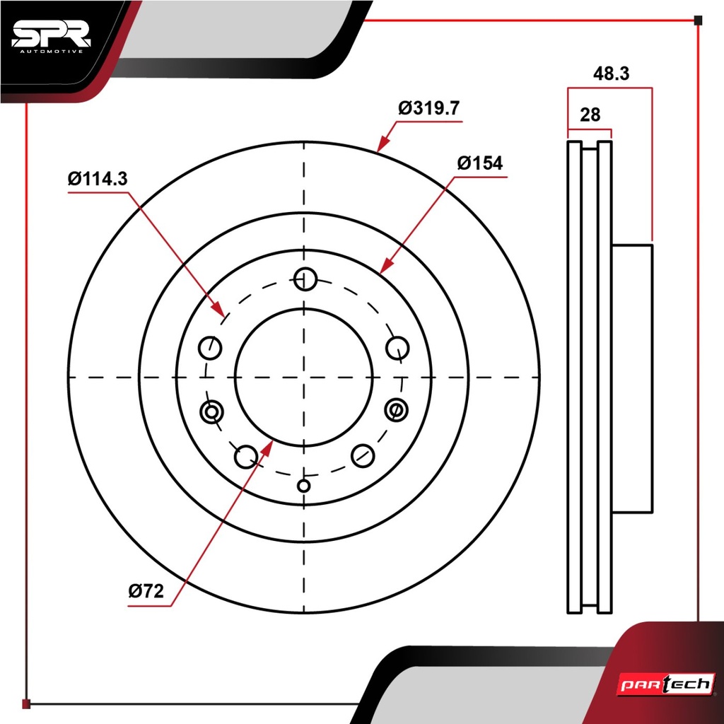 PA-DP-31481 — DISCO DEL. MAZDA CX-9 V6 3.7L GAS 2008-2015 (VENTILADO)