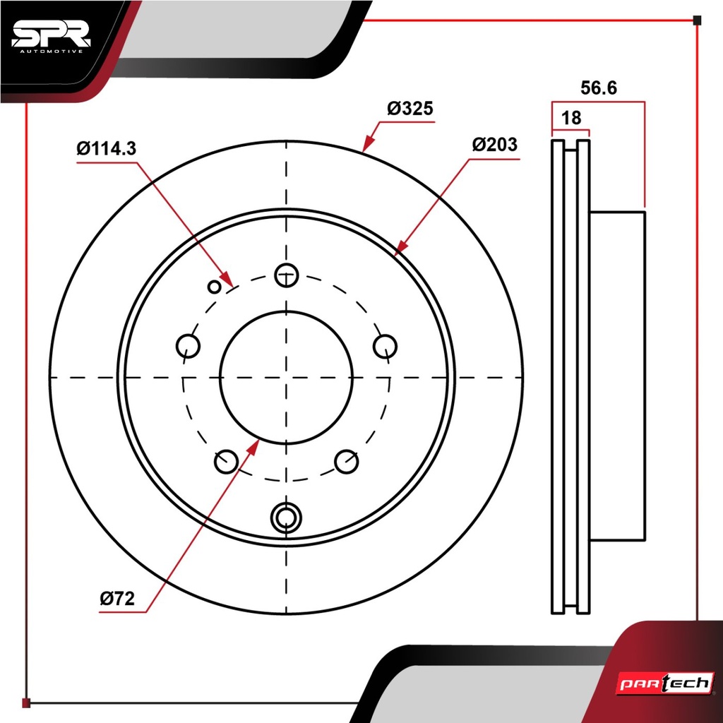 PA-DP-31480 — DISCO TRAS. MAZDA CX-9 V6 3.7L GAS 2005-2015 (VENTILADO)