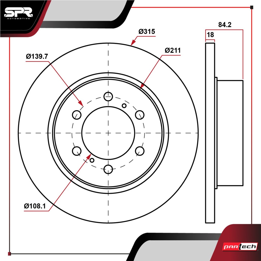 PA-DP-31143 — DISCO TRAS. MITSUBISHI MONTERO SPORT V6 3.0L GAS 1997-2004 (SOLIDO)