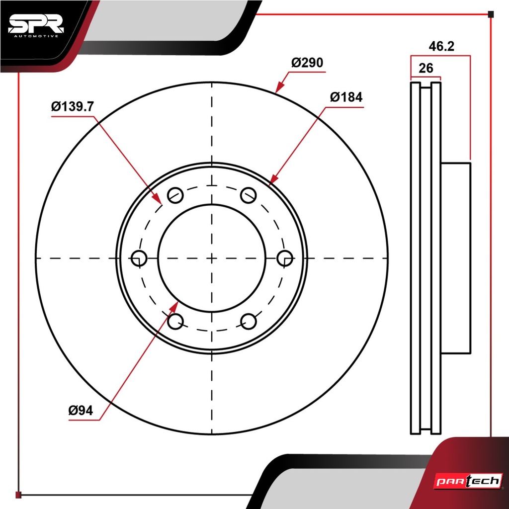 PA-DP-31287 — DISCO DEL. MITSUBISHI MONTERO V6 3.8L 2003-2019 (VENTILADO)