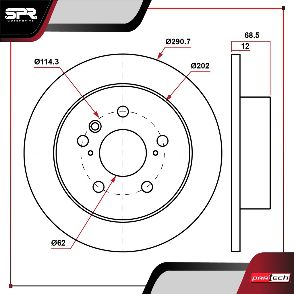 PA-DP-31357 — DISCO TRAS. TOYOTA SIENNA V6 3.5L GAS 2007-2010 (SOLIDO)