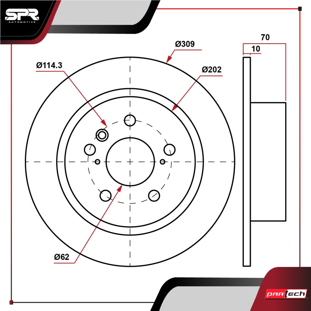 PA-DP-31544 — DISCO TRAS. TOYOTA HIGHLANDER V6 3.3L GAS 2004-2010 (SOLIDO)