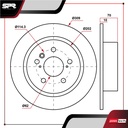 DISCO TRAS. TOYOTA HIGHLANDER V6 3.3L GAS 2004-2010 (SOLIDO)
