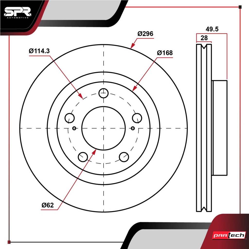 PA-DP-31434 — DISCO DEL. TOYOTA CAMRY V6 3.5L GAS 2007-2017 (VENTILADO)