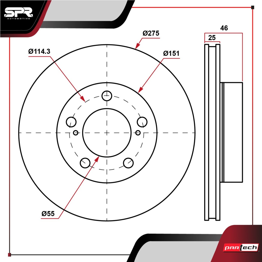 PA-DP-31440 — DISCO DEL. TOYOTA RAV4 L4 2.4L GAS 2006-2008 (VENTILADO)