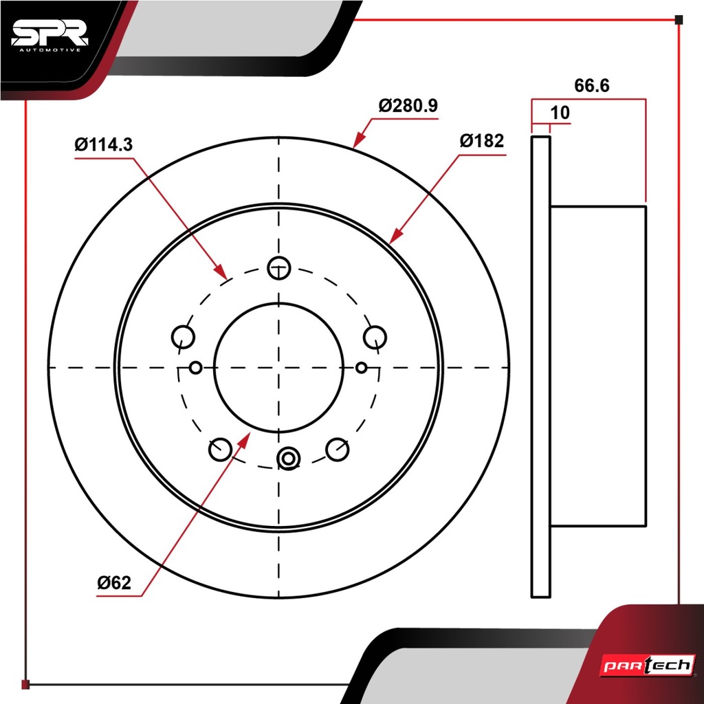 PA-DP-31433 — DISCO TRAS. TOYOTA CAMRY L4 2.5L GAS 2010-2018 (SOLIDO)