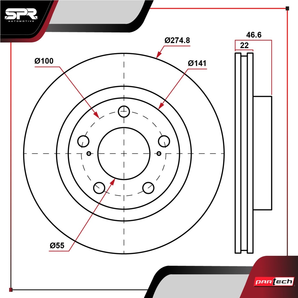 DISCO DEL. TOYOTA COROLLA L4 1.8L GAS 2009-2019 (VENTILADO)