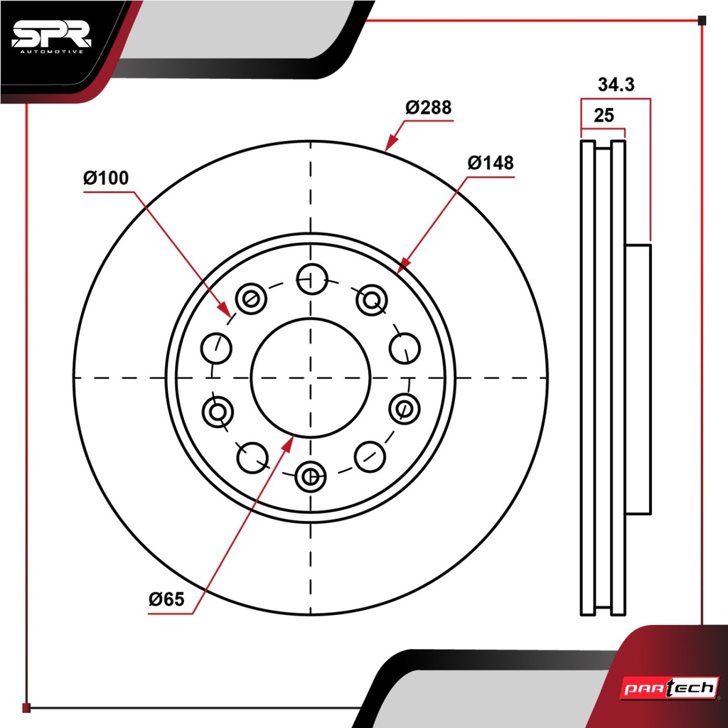 PA-DP-34168 — DISCO DEL. VOLKSWAGEN JETTA L5 2.5L GAS 2008-2015 (VENTILADO)
