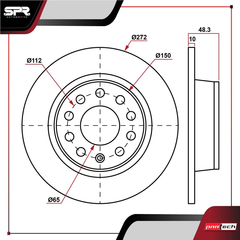 DISCO TRAS. SEAT ATECA L4 1.4L GAS 2017-2025 (SOLIDO)