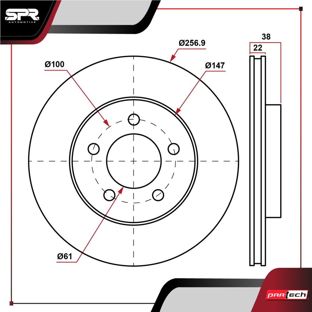 PA-DP-5397 — DISCO DEL. DODGE NEON L4 2.0L GAS 2000-2005 (VENTILADO)