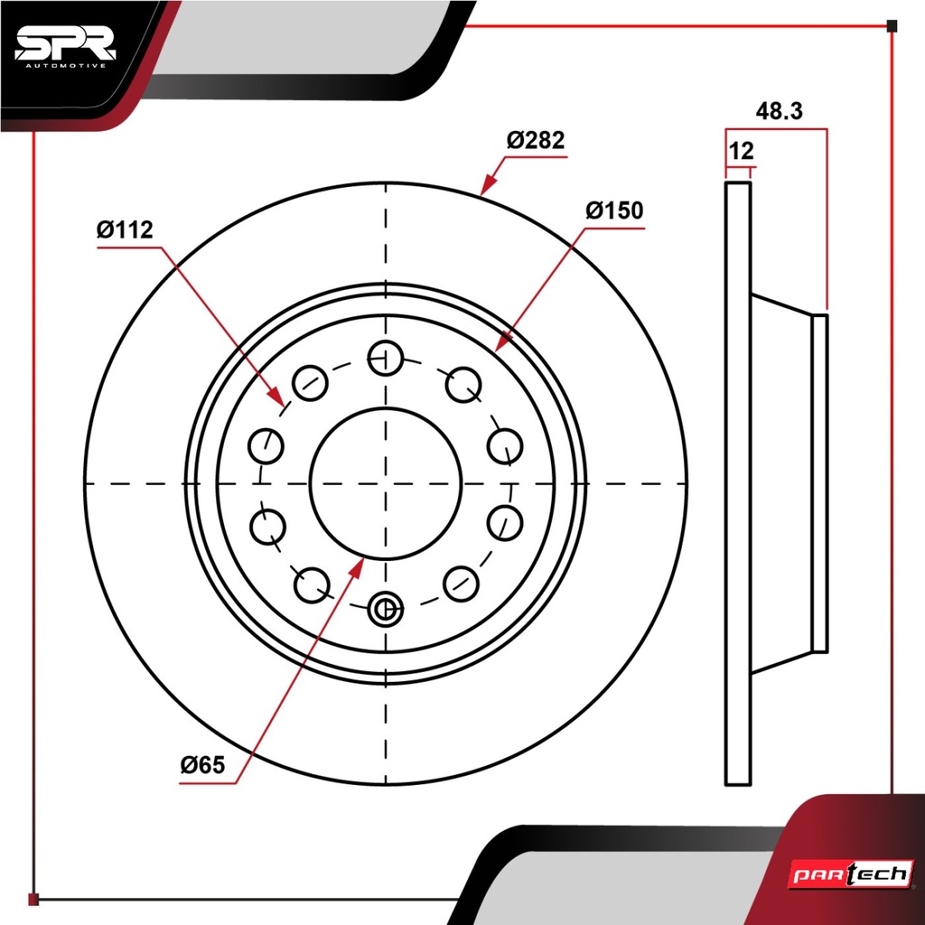 DISCO TRAS. VOLKSWAGEN BORA L5 2.5L GAS 2006-2010 (SOLIDO)