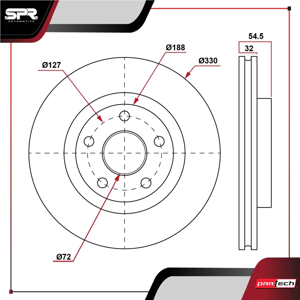 DISCO DEL. DODGE DURANGO V6 3.6L GAS 2011-2018 (VENTILADO)