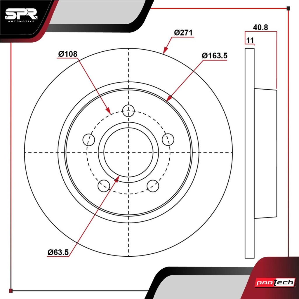 PA-DP-08159 — DISCO TRAS. FORD FOCUS L4 2.0L GAS 2012-2018 (SOLIDO)