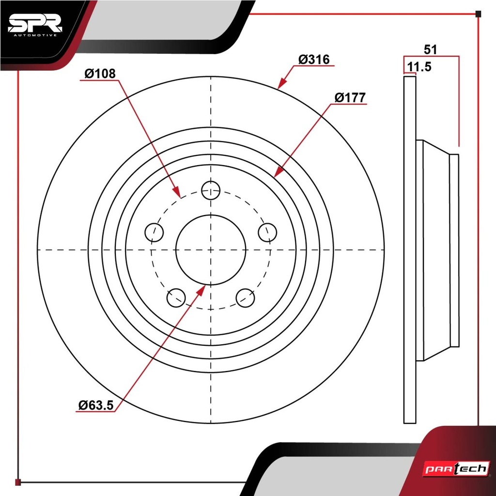 DISCO TRAS. FORD EDGE L4 2.0L GAS 2016-2020