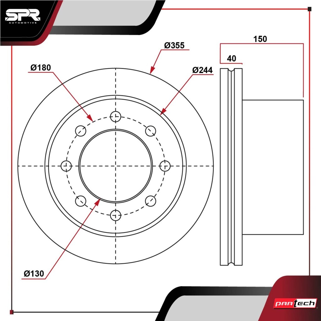 DISCO TRAS. GMC SIERRA 2500 HD V8 6.6L DIESEL 2011-2020 (VENTILADO)