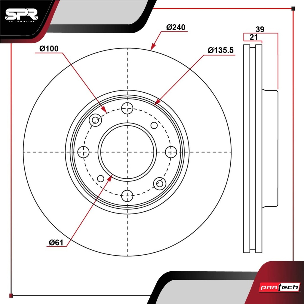 PA-DP-10018 — DISCO DEL. HONDA FIT L4 1.5L GAS 2006-2008 (VENTILADO)