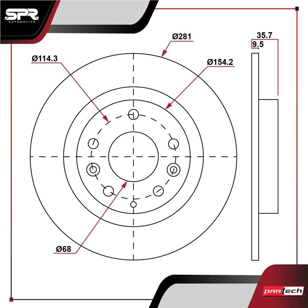PA-DP-18023 — DISCO TRAS. MAZDA CX-3 L4 2.0L GAS 2016-2025 (SOLIDO)