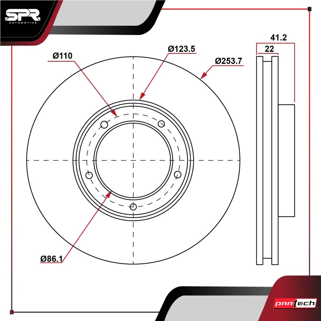 PA-DP-31146 — DISCO DEL. TOYOTA TACOMA L4 2.4L GAS 1995-2004 (VENTILADO)