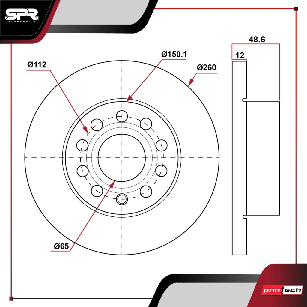 PA-DP-34294 — DISCO TRAS. VOLKSWAGEN BORA L5 2.5L GAS 2005-2010 (SOLIDO)