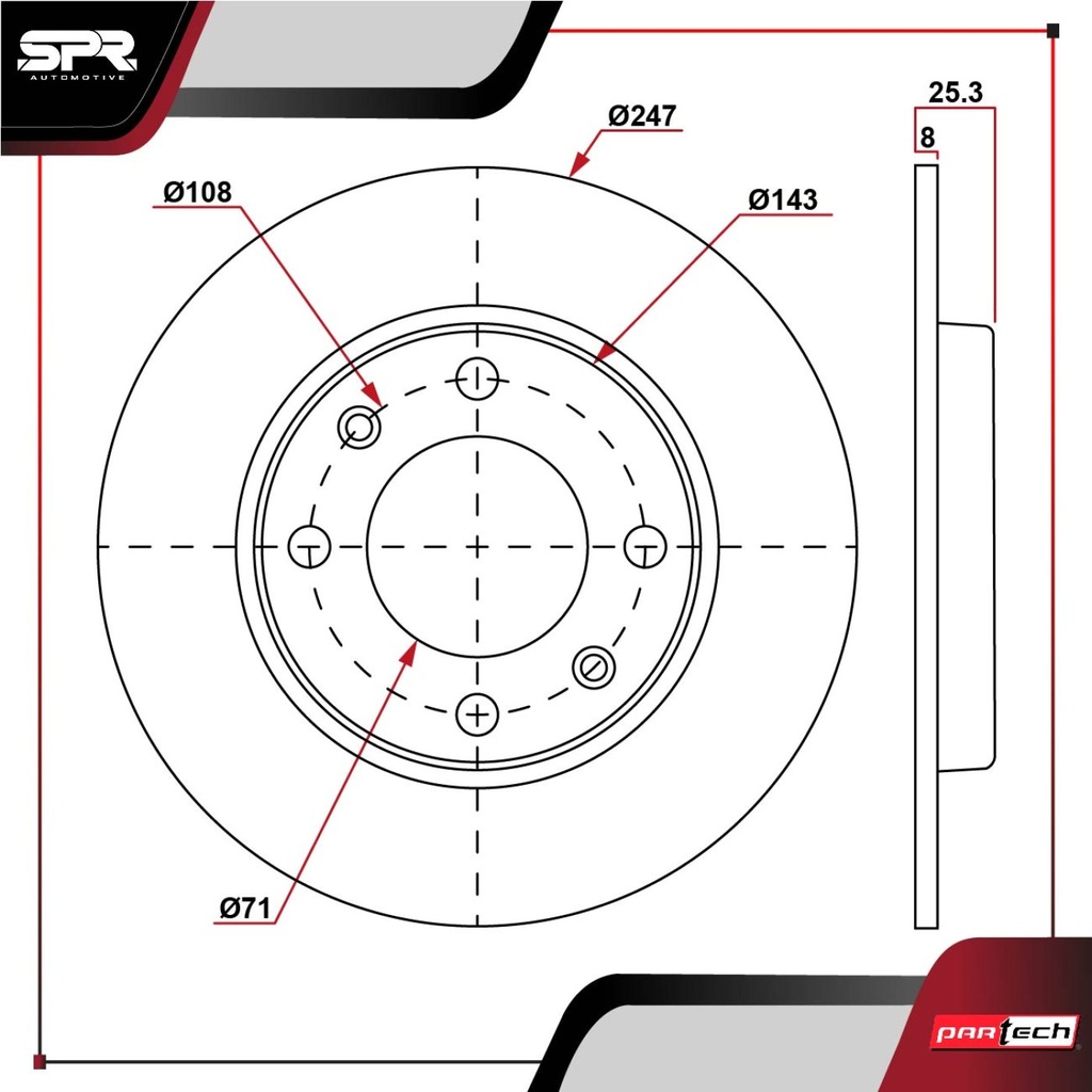 PA-DP-21010 — DISCO TRAS. PEUGEOT 206 L4 1.6L GAS 2001-2009 (SOLIDO)