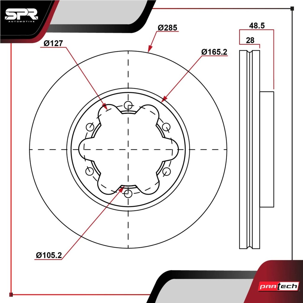 PA-DP-27018 — DISCO DEL. TOYOTA HIACE L4 2.7L GAS 2006-2019 (VENTILADO)
