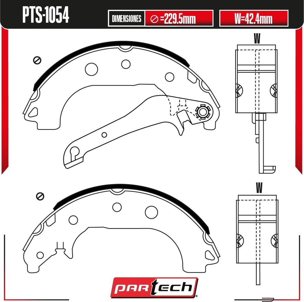 BALATAS DE TAMBOR TRAS. FORD ECOSPORT L4 2.0 GAS 2013-2021