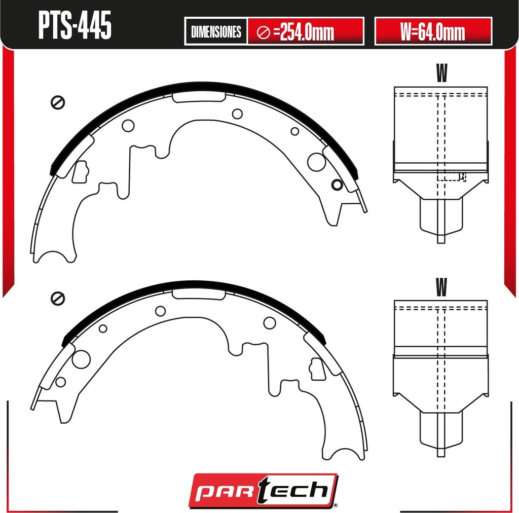 BALATAS DE TAMBOR TRAS. DODGE DAKOTA L4 2.5 GAS 1989-1999