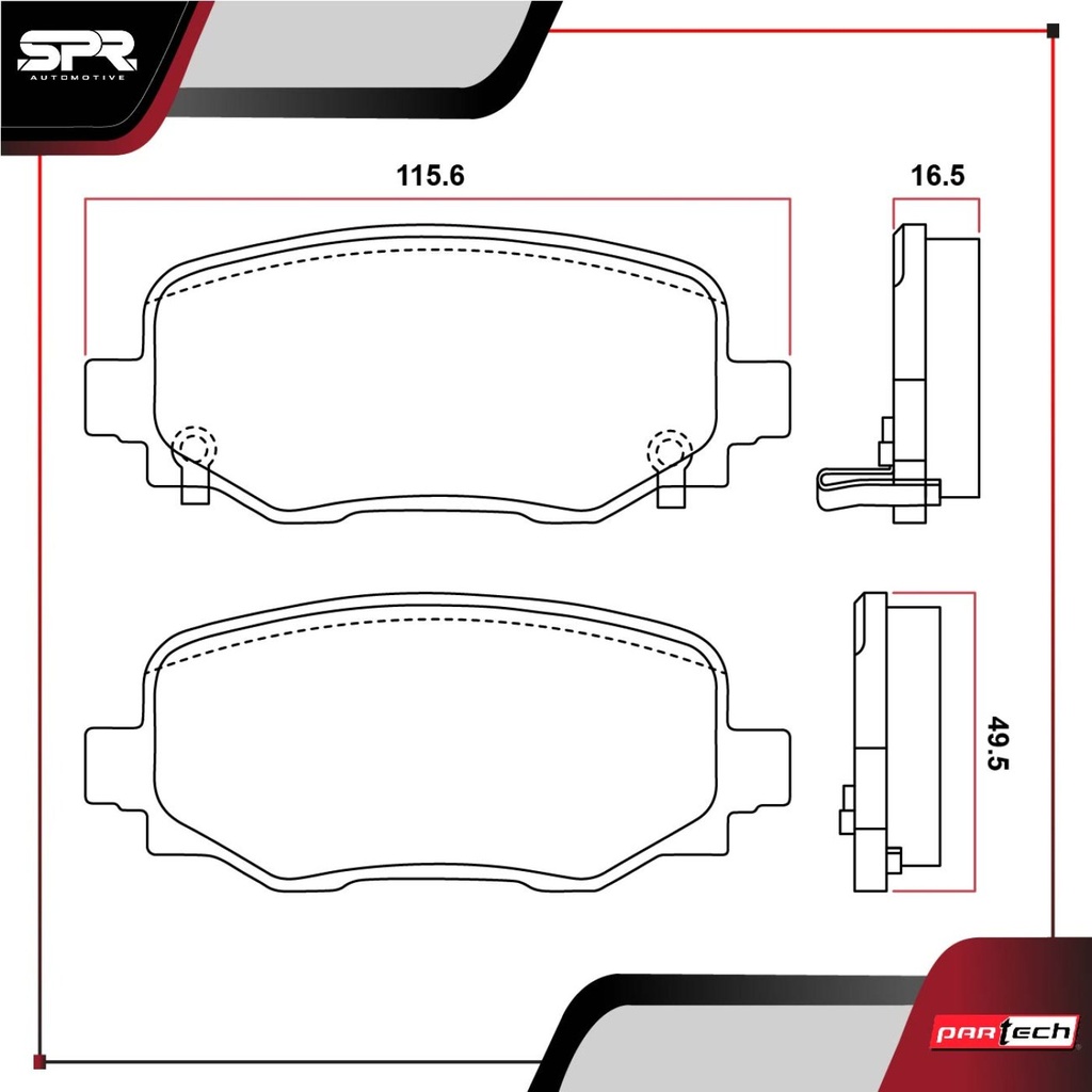 PASTILLAS DE FRENOS TRAS. FIAT 500X L4 1.4 GAS 2016-2019