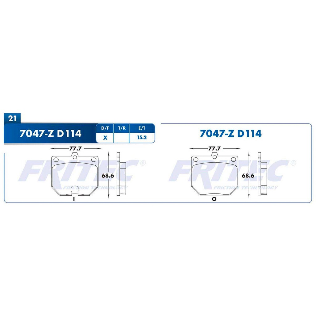 Pastilla para freno de disco Fritec. Formula Semimetallic Azul. Delantera Fritec M-7047-Z